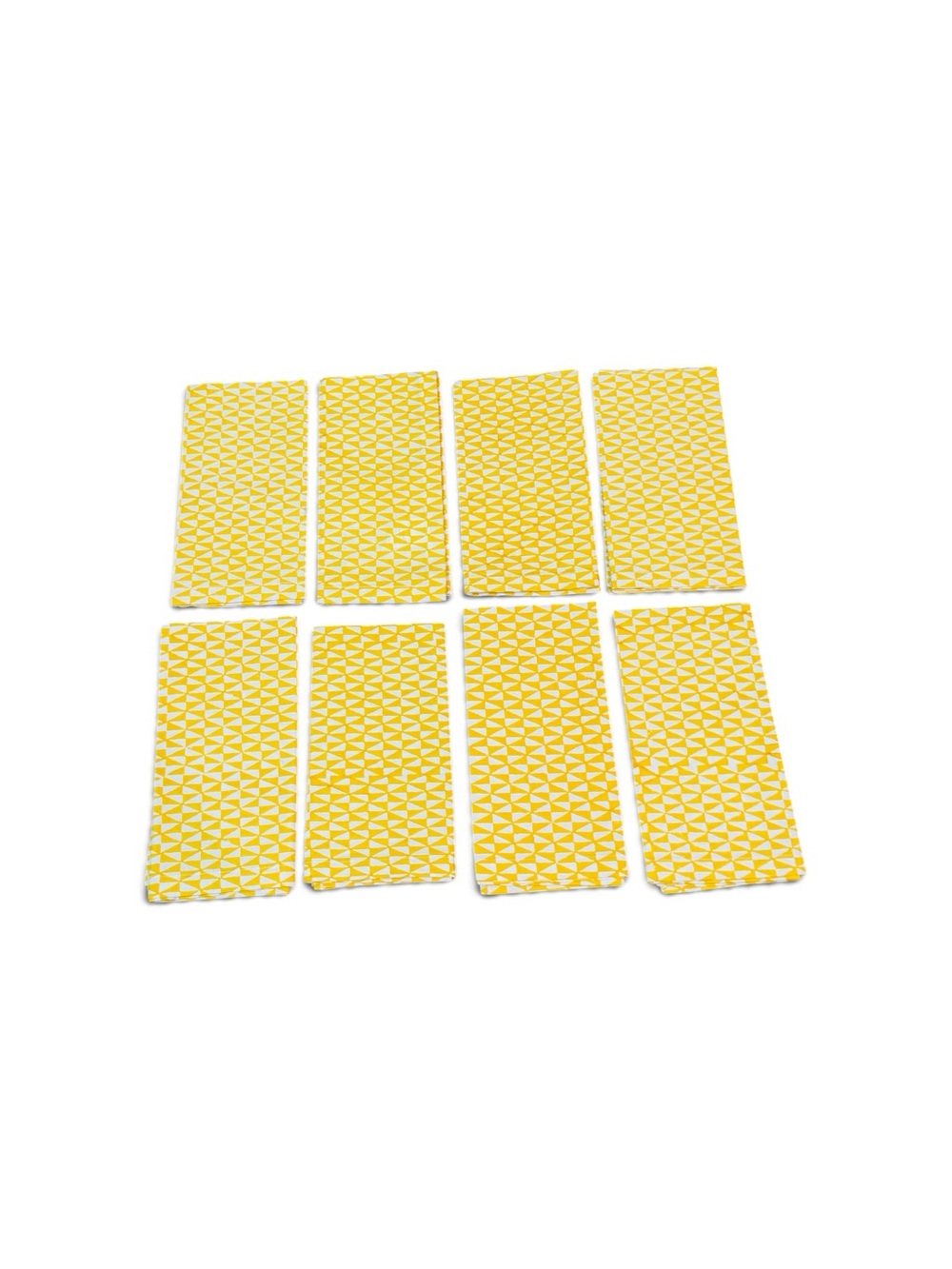 VTG Crate&Barrel Mustard Yellow Leti Block Print Cloth Napkins - Picture 5 of 5